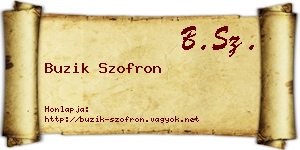 Buzik Szofron névjegykártya